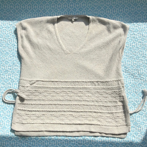 Madewell Sweaters - Madewell Sleeveless Textured Boxy Crop Side-Tie Sweater Sz M